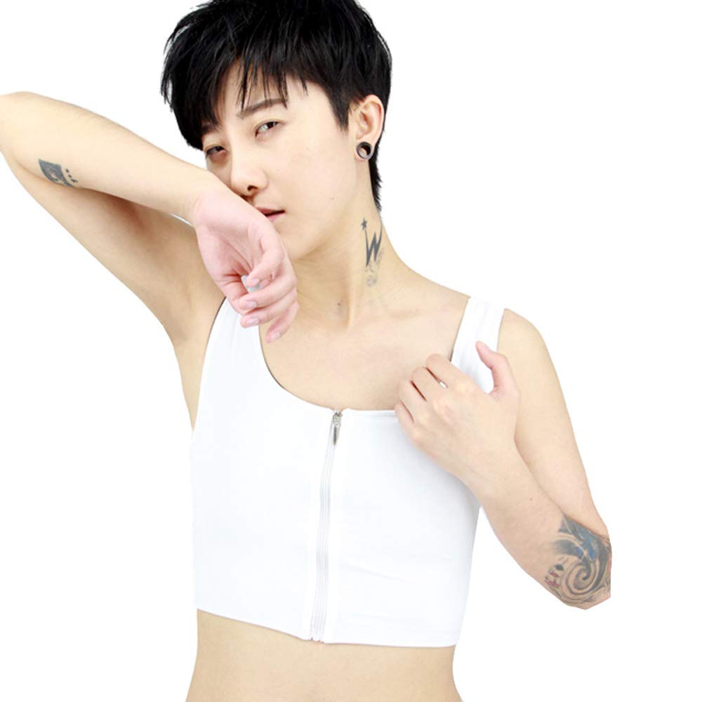 Breathable Seamless Underwear Zipper Chest Binder for Tomboy Trans Lesbian - Comfortable Gender-Affirming Compression Top for Everyday Wear & Sports Activities