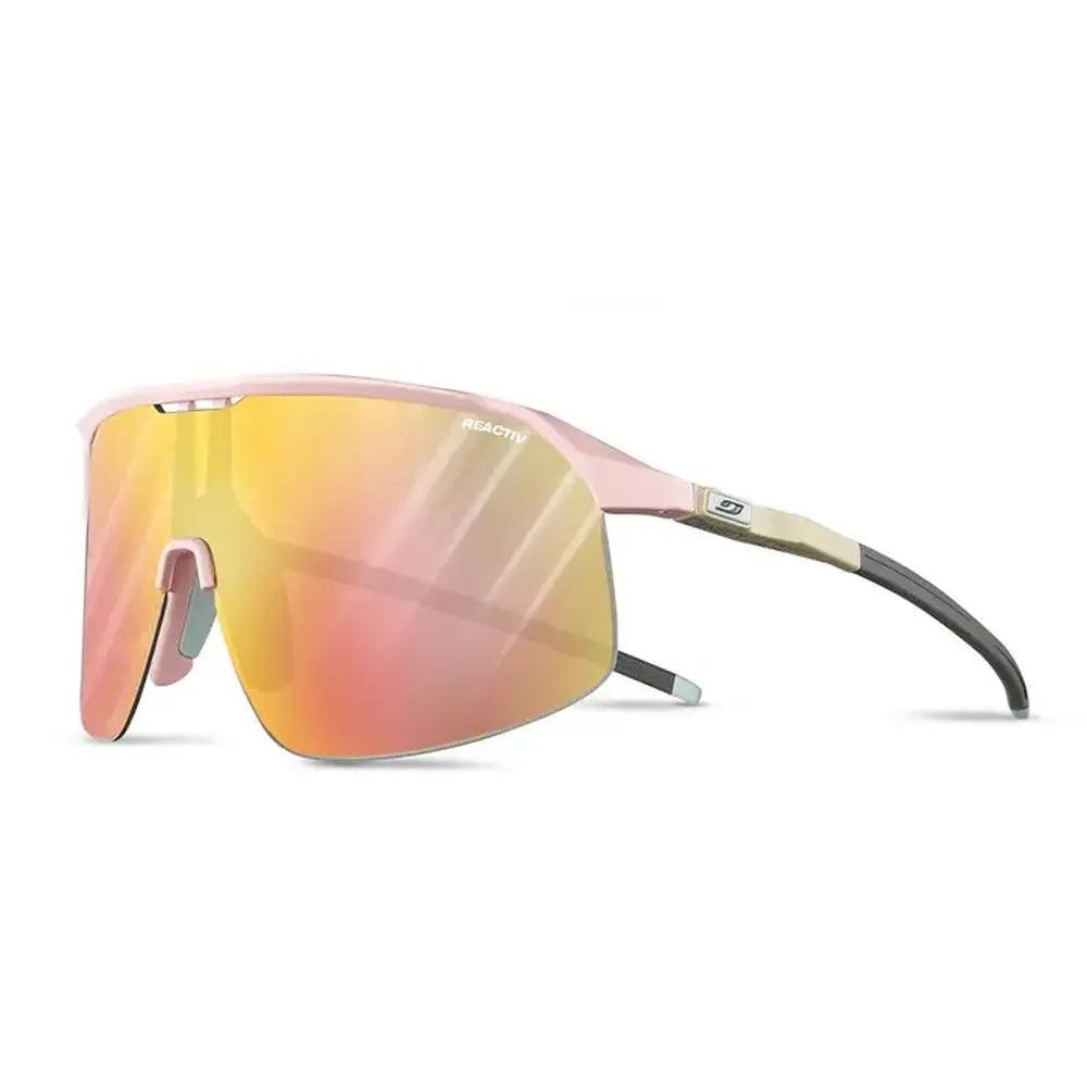 Julbo Density Reactiv 1.3 Sunglasses - Polarized Sports Glasses for Running, Cycling & Outdoor Activities (Pink/Camel)