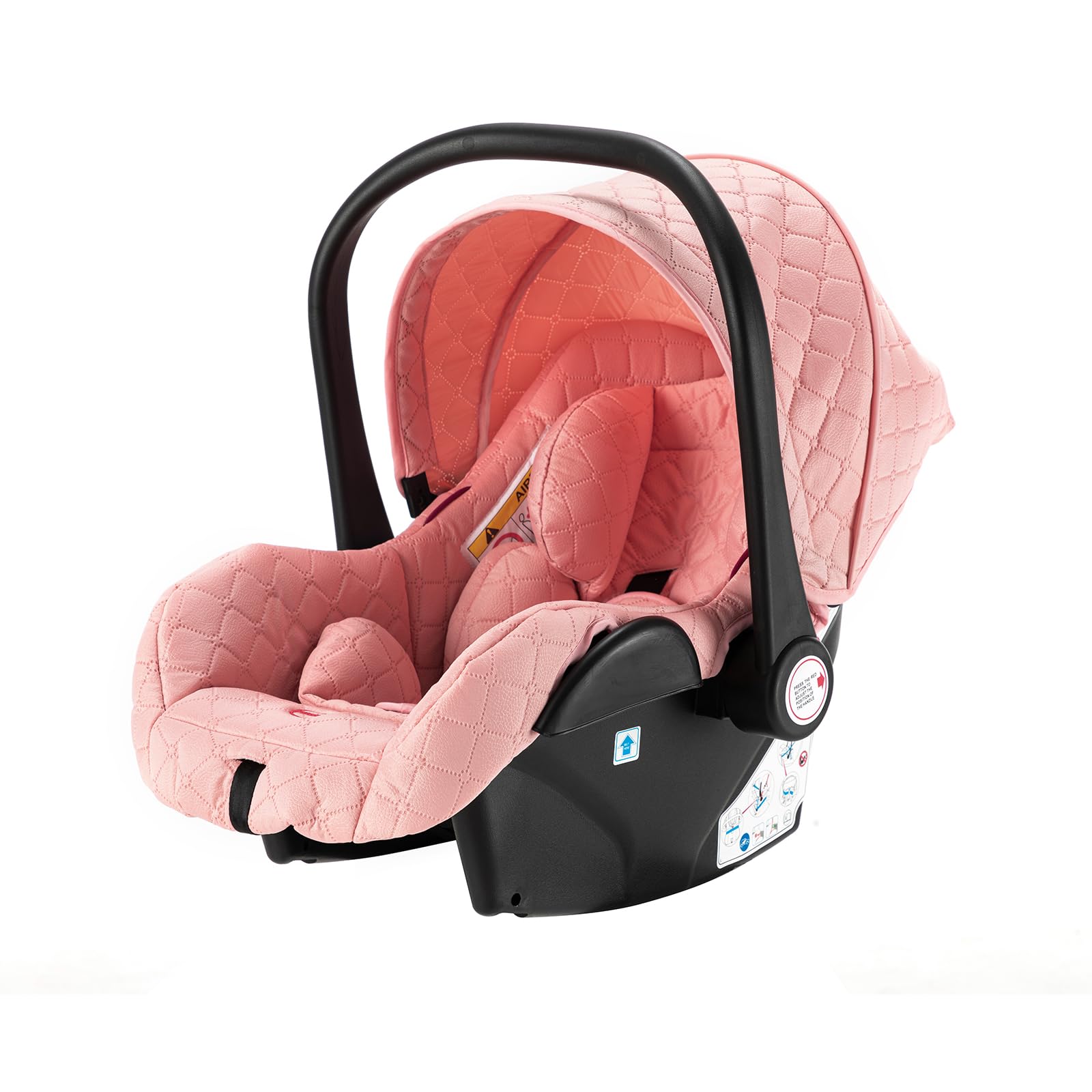 3 in 1 Reversible Baby Stroller Travel System - Foldable Luxury Pram Buggy with Car Seat Base, Lightweight & Portable for Newborn to Toddler (Pink) | Perfect for Shopping, Travel & Daily Walks