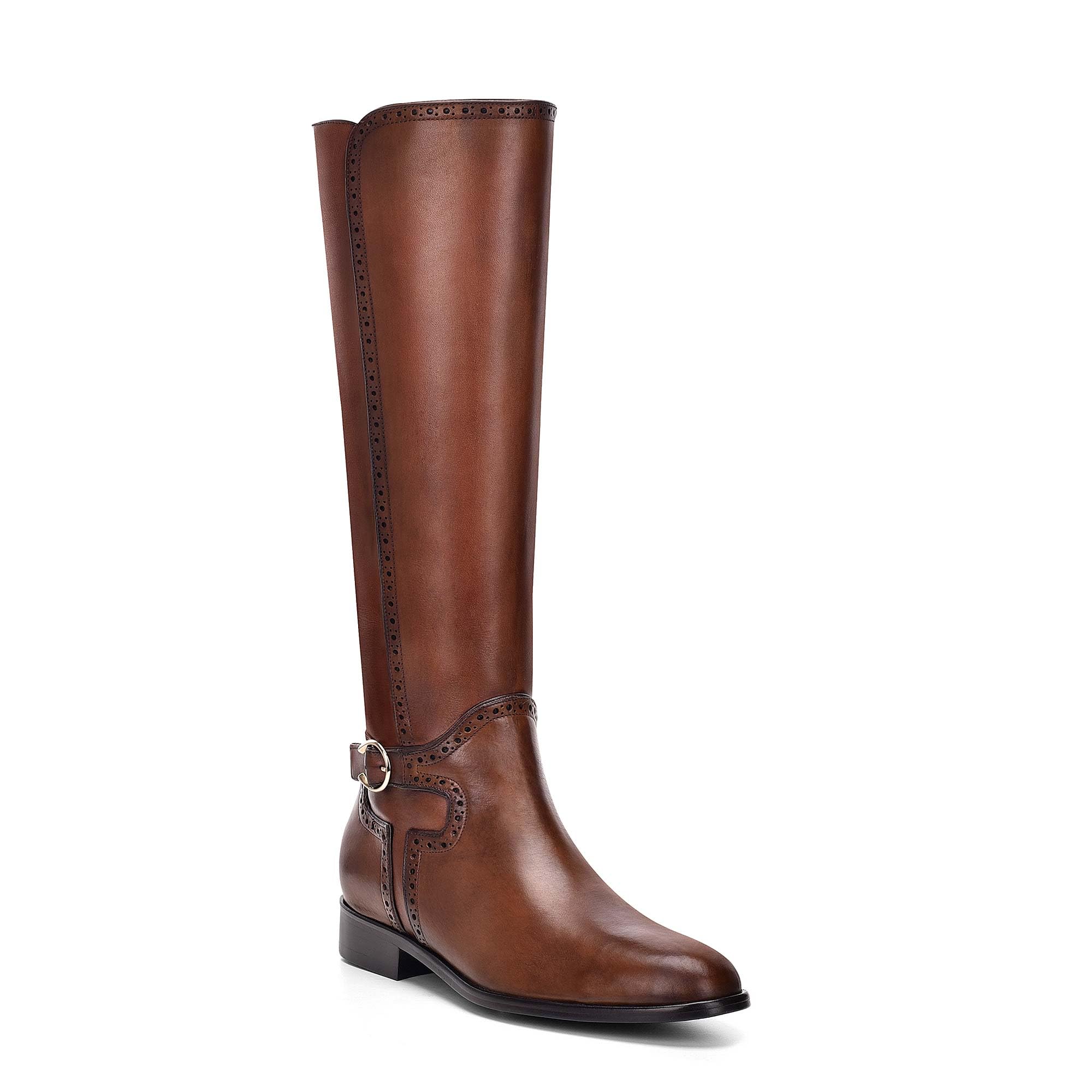 FRANCO CUADRA Genuine Leather Women's Riding Boots - Honey Brown | Equestrian & Fashion Riding Boots for Women | Perfect for Horseback Riding, Casual Wear & Outdoor Activities