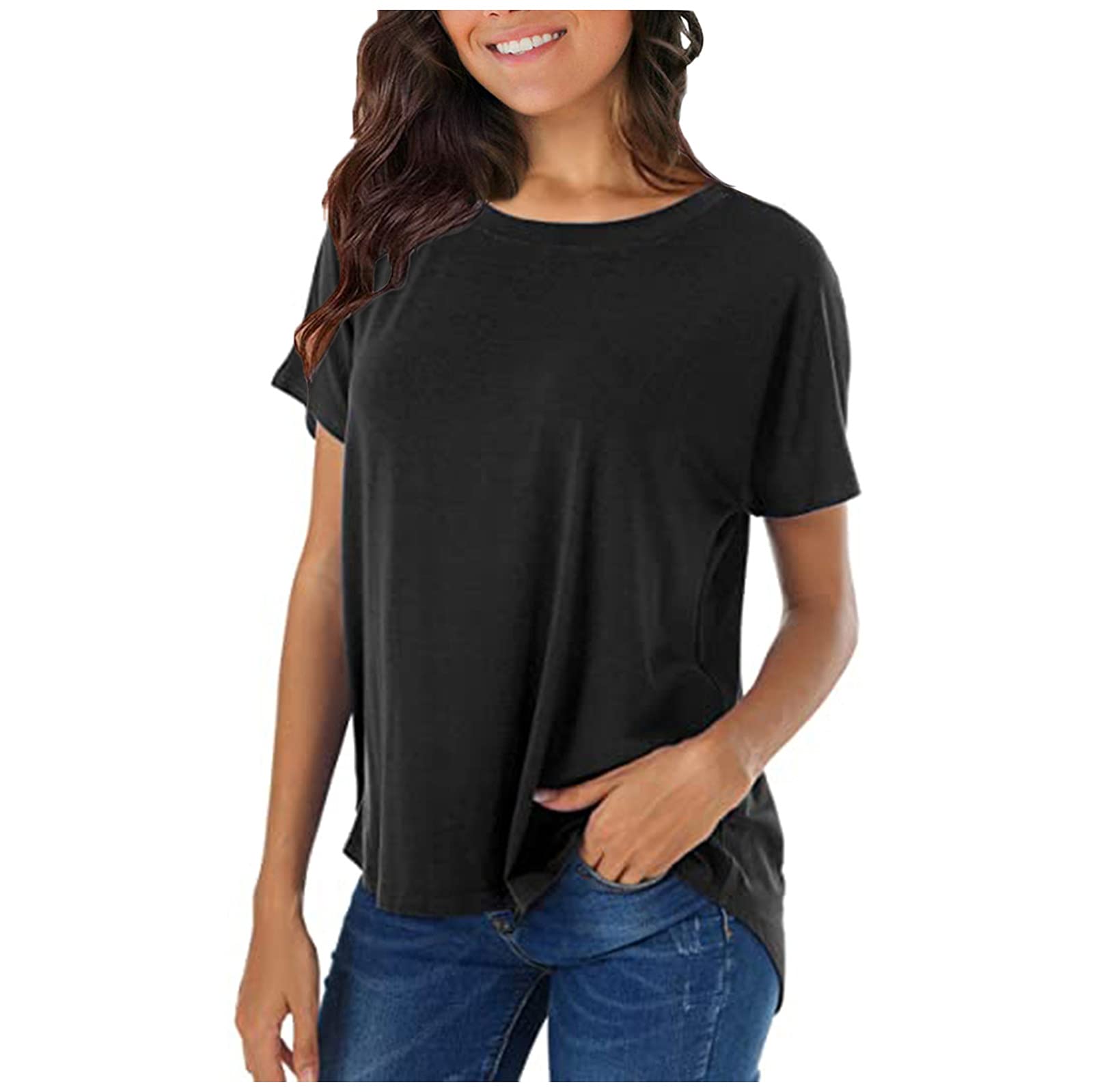 Women's Floral V-Neck T-Shirt - Short Sleeve Summer Top for Casual Wear, Outfits & Daily Comfort