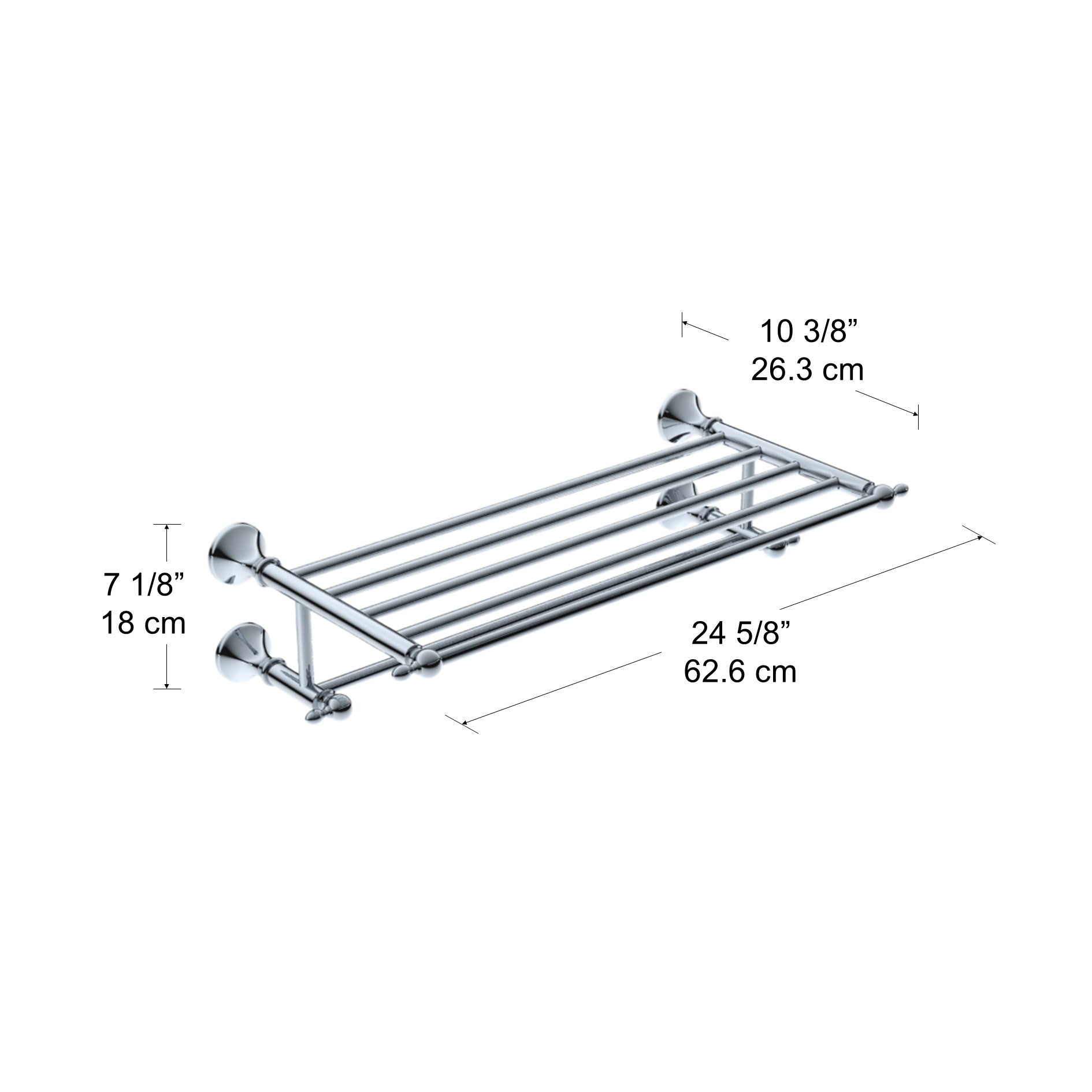 Premium Chrome Series Towel Shelf - Rustproof Bathroom Storage Organizer for Showers, Spas & Luxury Hotels | Heavy Duty Wall Mounted Shelf for Towels & Toiletries