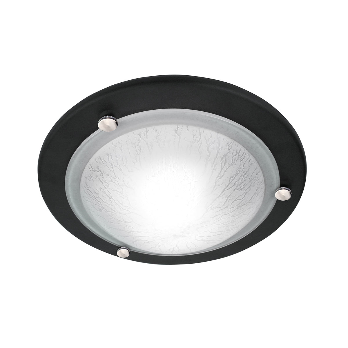 Berwick 1-Light Flush Mount Ceiling Light Fixture - Black Finish with E27 Socket - Perfect for Bedroom, Hallway or Closet Lighting