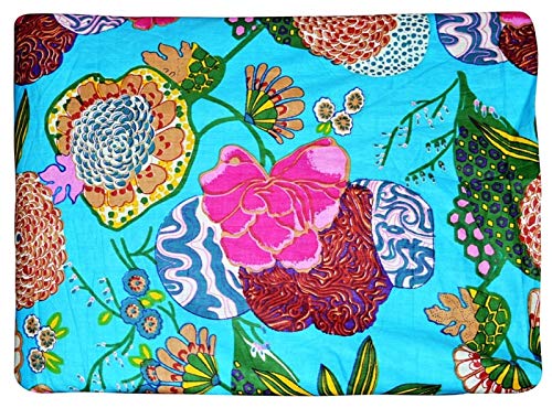 YUVANCRAFTS Turquoise Cotton Running Fabric with Fruit Print - 10 Yards for DIY Sewing, Quilting, and Apparel Making | Perfect for Summer Dresses, Tops, and Activewear