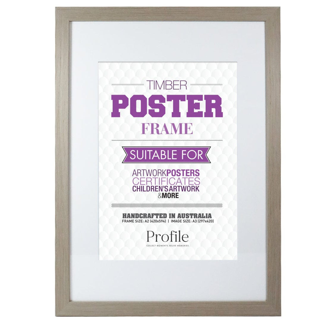 Vintage Stone Ash A2 Picture Frame - Perfect for A3 Photos, Wall Art, Home Decor & Office Display