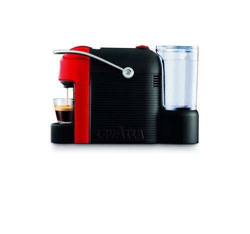 Lavazza Jolie Single Serve Capsule Coffee Maker, 1250W, 0.6L Capacity, Plastic, Black & Red - Perfect for Home, Office, and Small Spaces