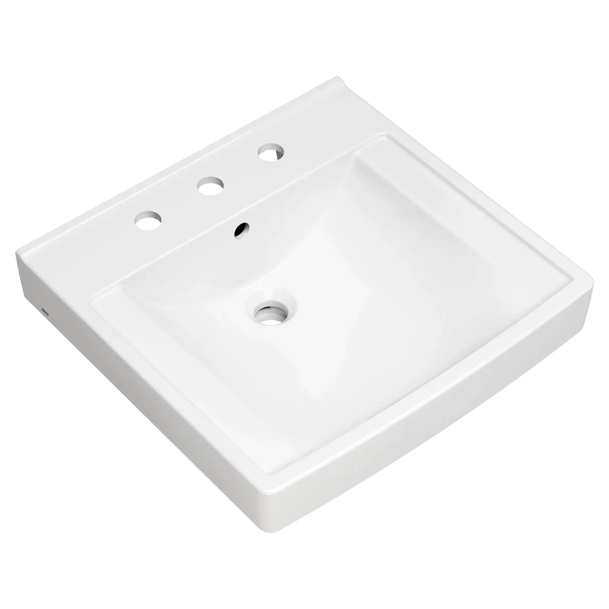 Decorum® 21 x 20.25 Inch Wall Mounted EverClean® Bathroom Sink with 8 Inch Widespread Faucet - Perfect for Modern Bathrooms, Powder Rooms, and Small Spaces