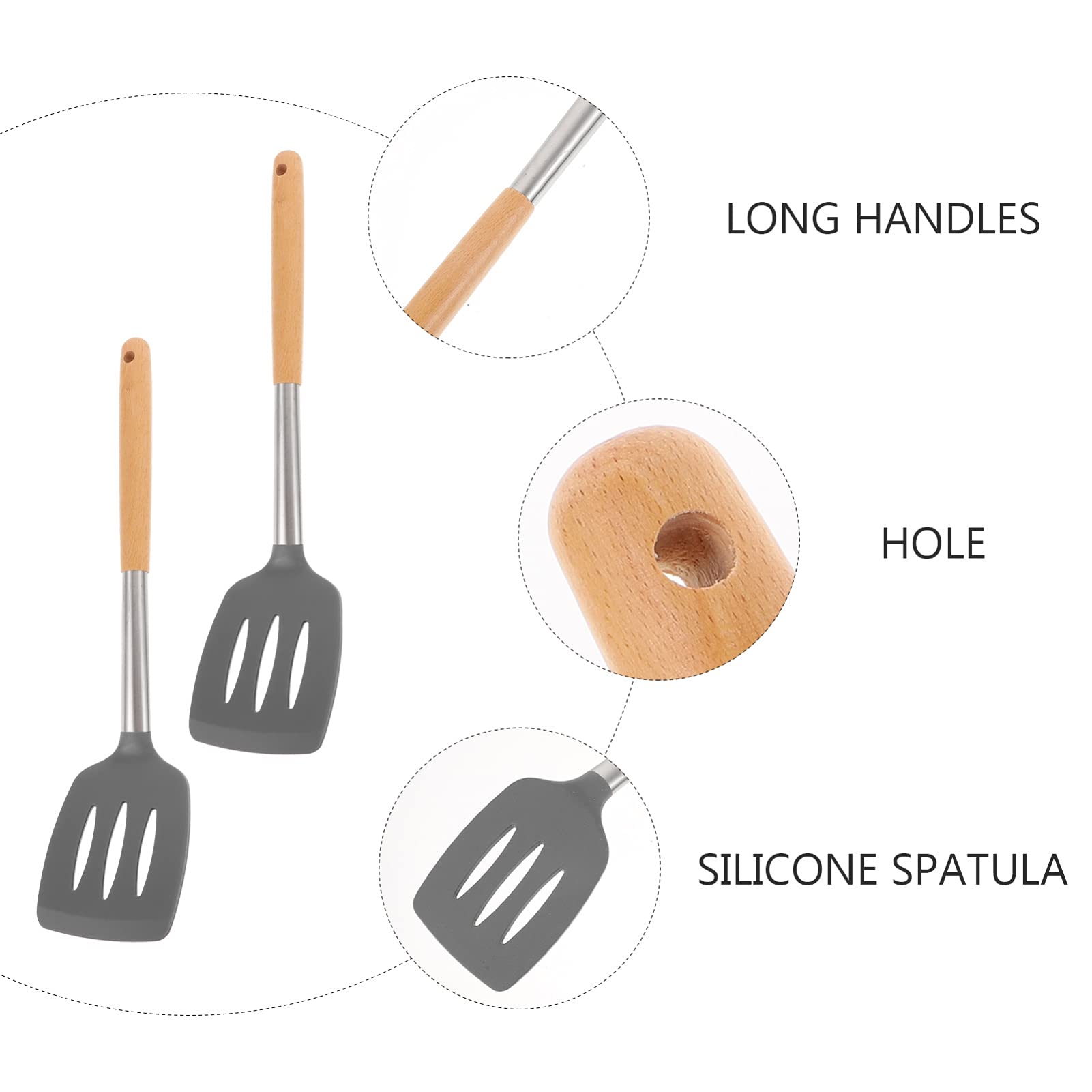 2-Pack Hemoton Stainless Steel Multi-Purpose Spatula Set - Turner, Griddle Shovel, Steak & Pizza Spatula for Cooking, Flipping Eggs, BBQ - Perfect Kitchen Tool for Home Chefs & Outdoor Grilling