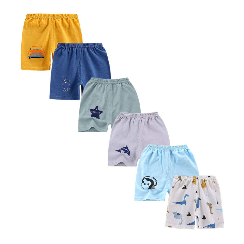Boys' Elastic Waist Cotton Shorts - Comfortable Pull-On Toddler Summer Shorts for Active Play & Outdoor Adventures