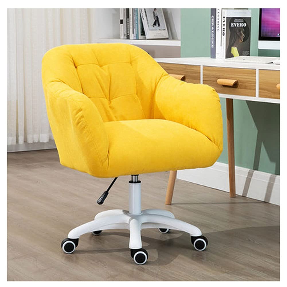 Ergonomic Gaming & Office Chair - Adjustable Height Computer Desk Chair with Comfy Fabric & Chrome Base - Swivel Padded Chair for Home & Office Use (Blue, Yellow) - Perfect for Gaming, Working & Studying