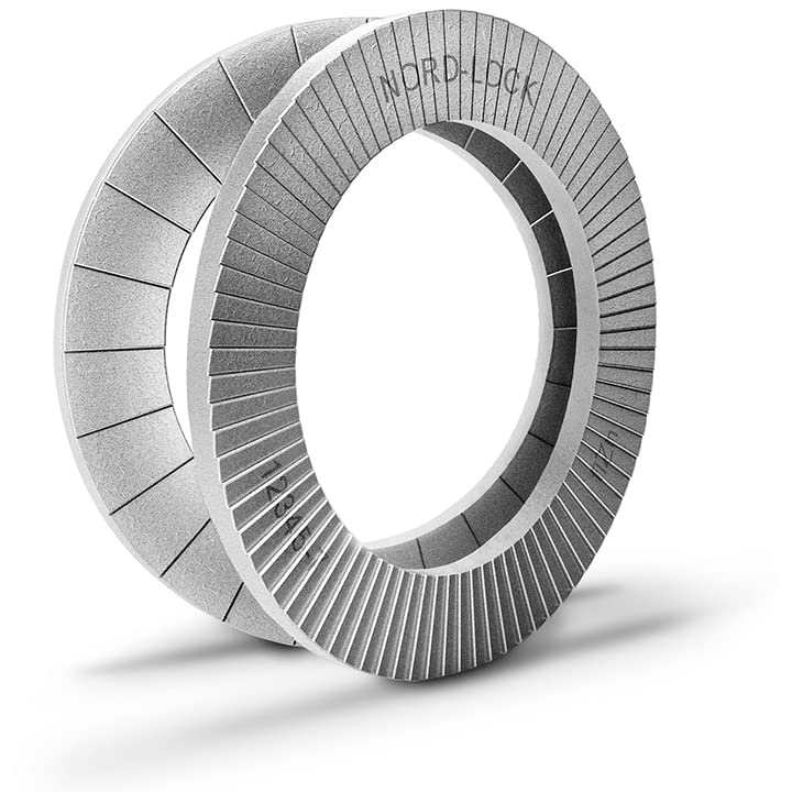 Nord-Lock M45 Wedge Locking Washers - Carbon Steel Vibration Resistant for Industrial Machinery