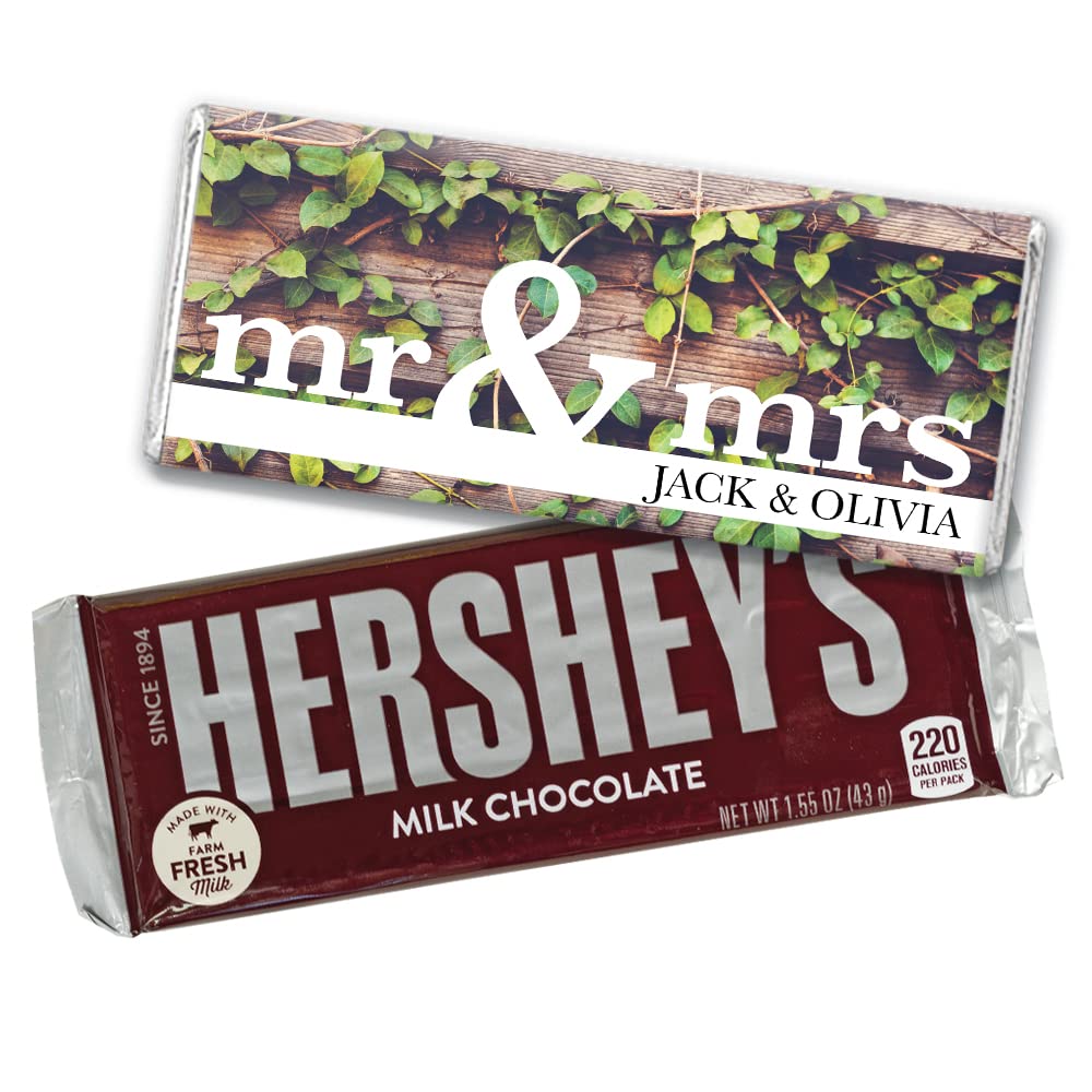 Personalized Chocolate Bars for Wedding Favors - 12 Pack Rustic Bridal Shower Candy Gifts for Guests | Perfect for Wedding Receptions, Bridal Showers & Anniversary Celebrations