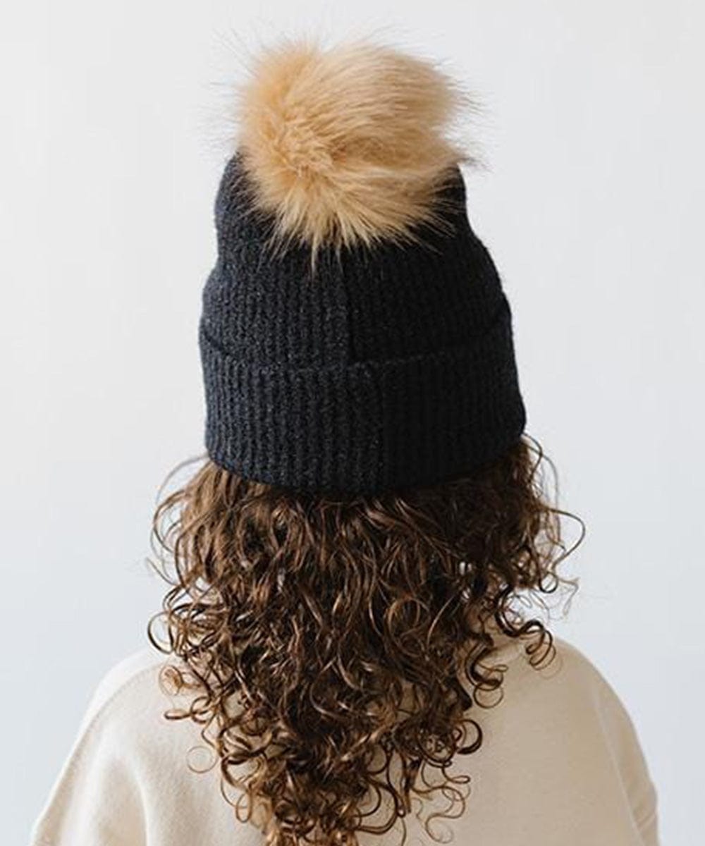 Milo Kids Pom Beanie - Soft Winter Hat for Boys & Girls - Warm Knit Beanie with Faux Fur Pom Pom - Perfect for Snow Play, Outdoor Activities & Cold Weather Fashion