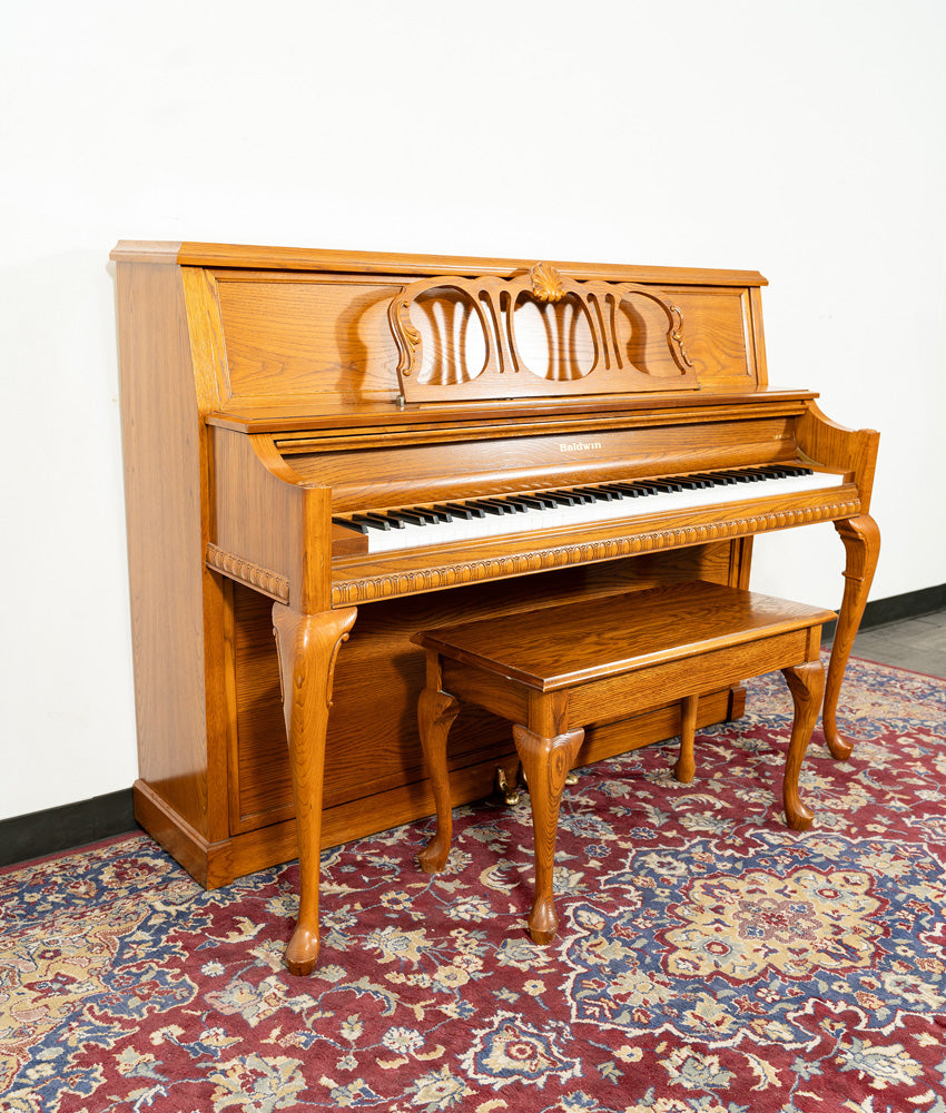 Baldwin 45 5045 Upright Piano in Satin Oak Finish | Serial Number 433360 | Pre-Owned Grand Piano for Home, Studio & Music School | Perfect for Classical, Jazz & Piano Lessons