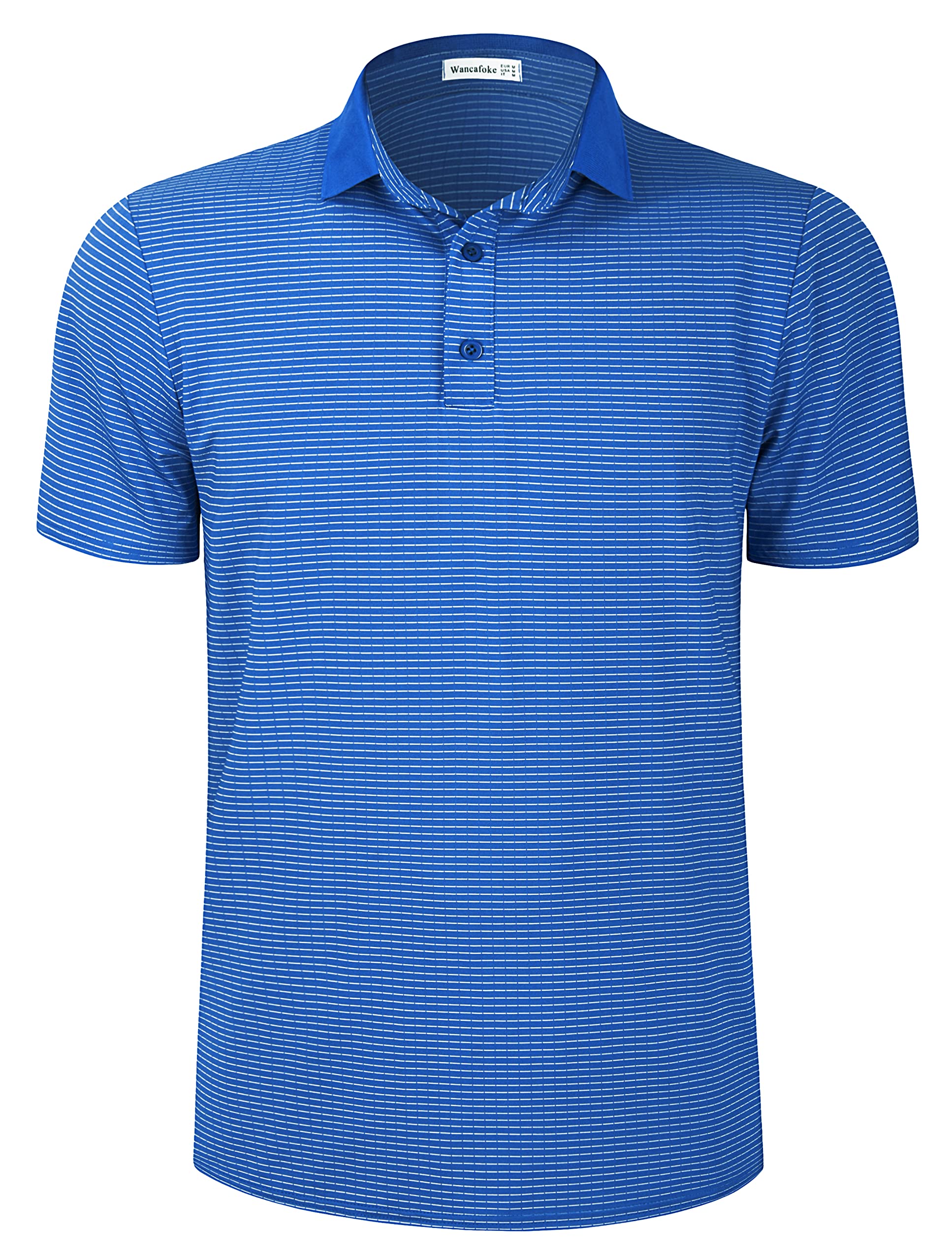 Wancafoke Men's Short Sleeve Polo Shirt - Moisture Wicking Golf Shirt with Collar - Breathable Performance T-Shirt for Golf, Tennis & Casual Wear