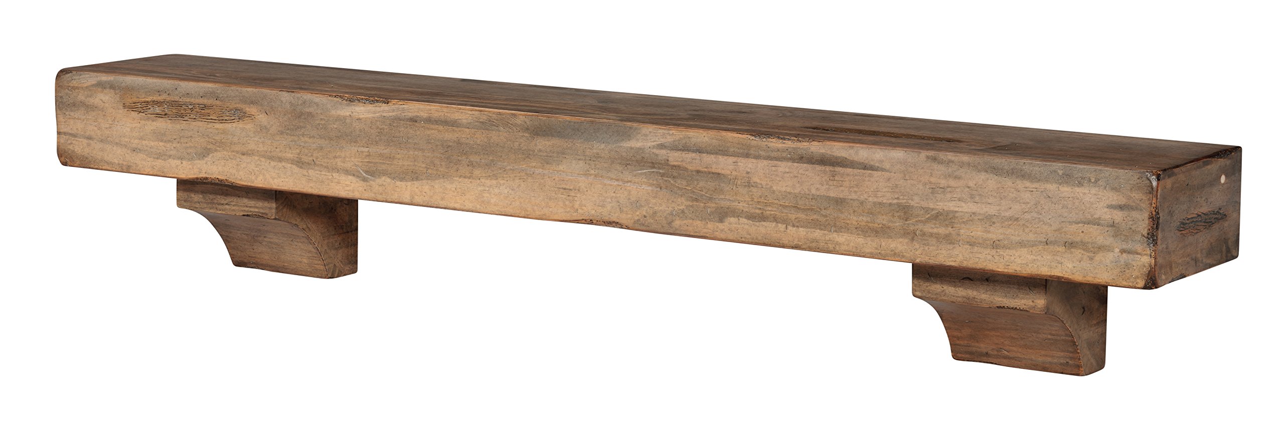 Pearl Mantels 412-48-10 The Shenandoah 48-Inch Wooden Shelf/Mantel Shelf - Rustic Distressed Dune Finish - Perfect for Fireplace Mantels, Living Room Decor & Farmhouse Style Homes