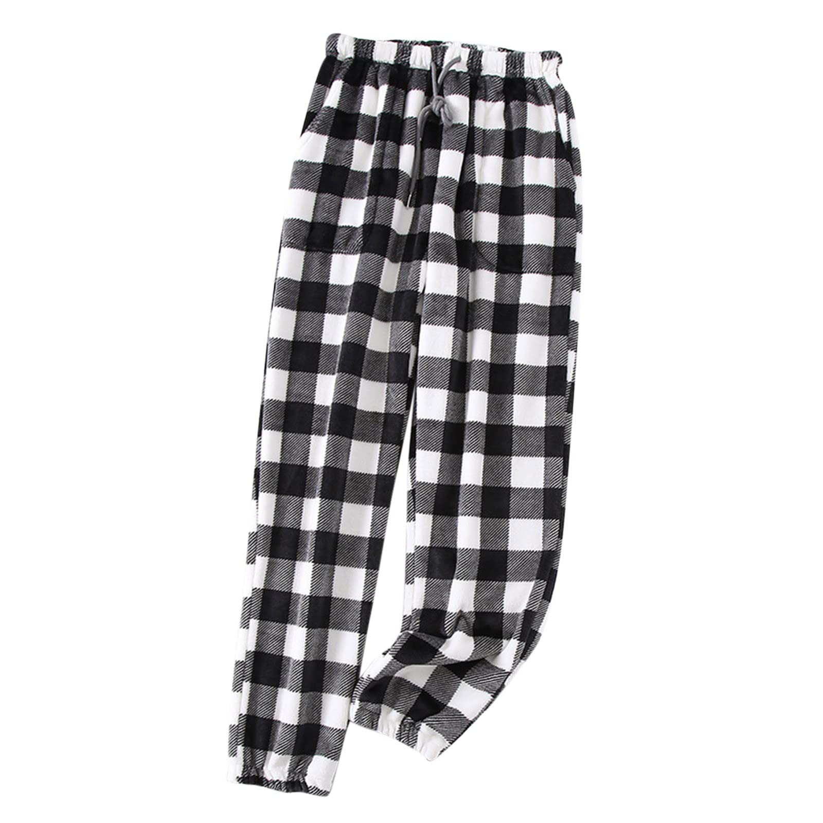 **Men's Plaid Flannel Pajama Pants with Pockets - Soft Comfort Lounge Pants, Casual Jogger Sweatpants for Relaxing at Home & Sleepwear**