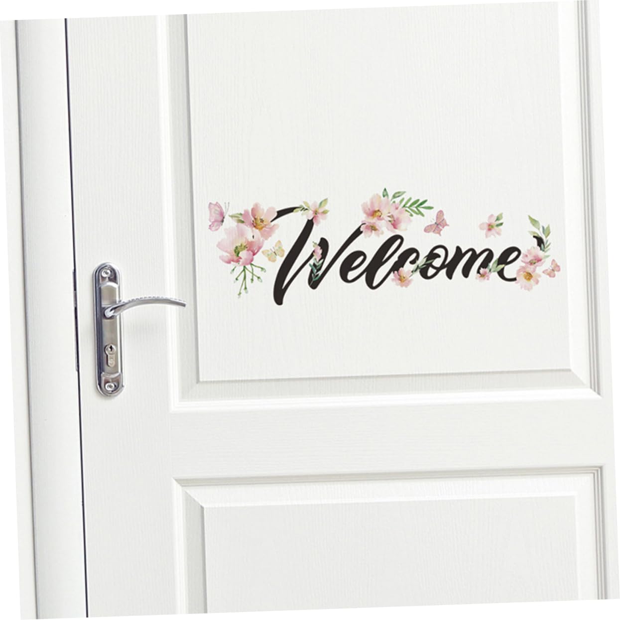 Yardenfun PVC Self-Adhesive Welcome Stickers - Floral Wall Decals for Bedroom & Living Room Decor - Removable Home Decorative Wall Stickers - Perfect for Home, Office & Nursery Wall Decoration