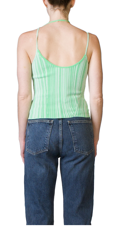 Trendy Asymmetrical Green Singlet Top for Women - Fashionable & Comfortable Summer Wear - Perfect for Casual Outings, Beach Days & Layering