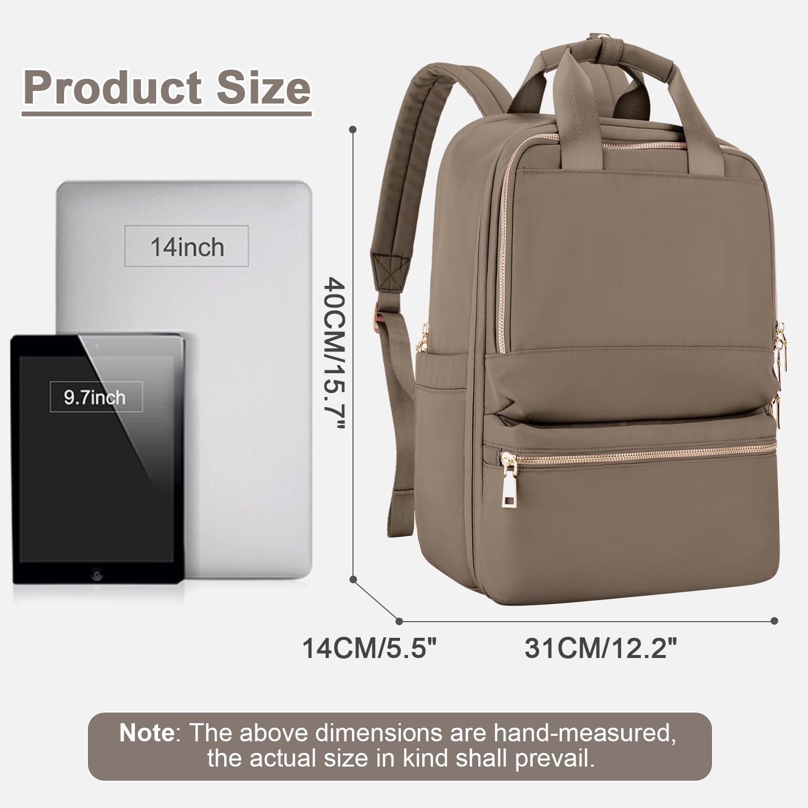 Lightweight Travel Backpack for Women - FAA Approved Carry On Personal Item Bag with Laptop Compartment | Perfect for Airplane Travel, Work Commute & Teacher Use (Dark Brown)