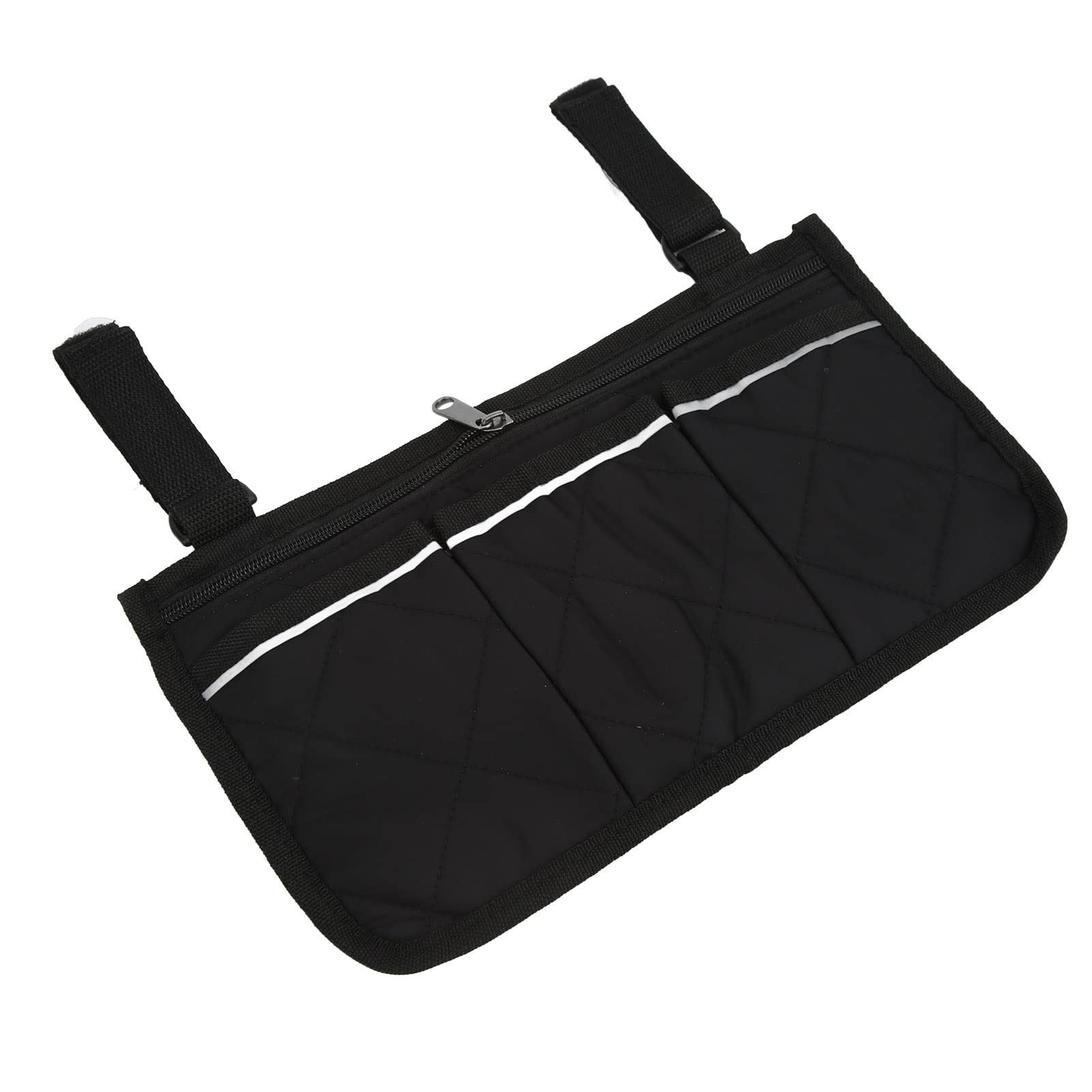 Adjustable Waterproof Wheelchair Side Storage Bag with Reflective Strips - Durable Pouch for Phones, Purses & Essentials - Perfect for Daily Use, Travel & Outdoor Activities