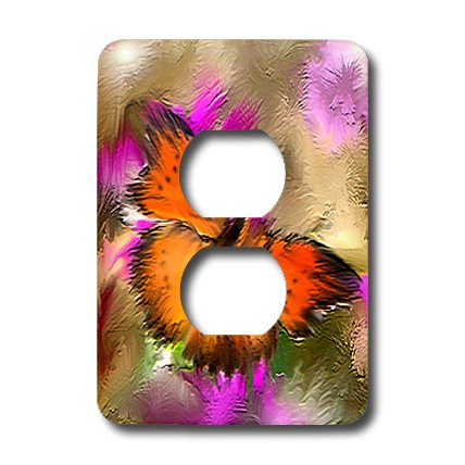 3D Rose Butterfly 2 Outlet Cover - Decorative Electrical Plug Cover for Home & Nursery Safety - Perfect for Kids Room, Baby Proofing, and Wall Decor