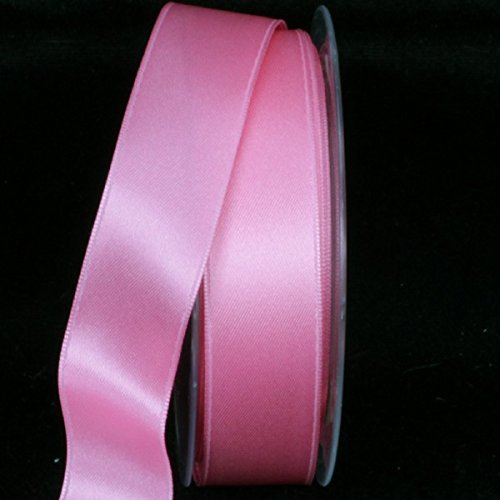 Pink Double Sided Wired Craft Ribbon - 1 Inch x 44 Yards Bulk Roll for Gift Wrapping, Floral Arrangements, DIY Bows & Holiday Decorations