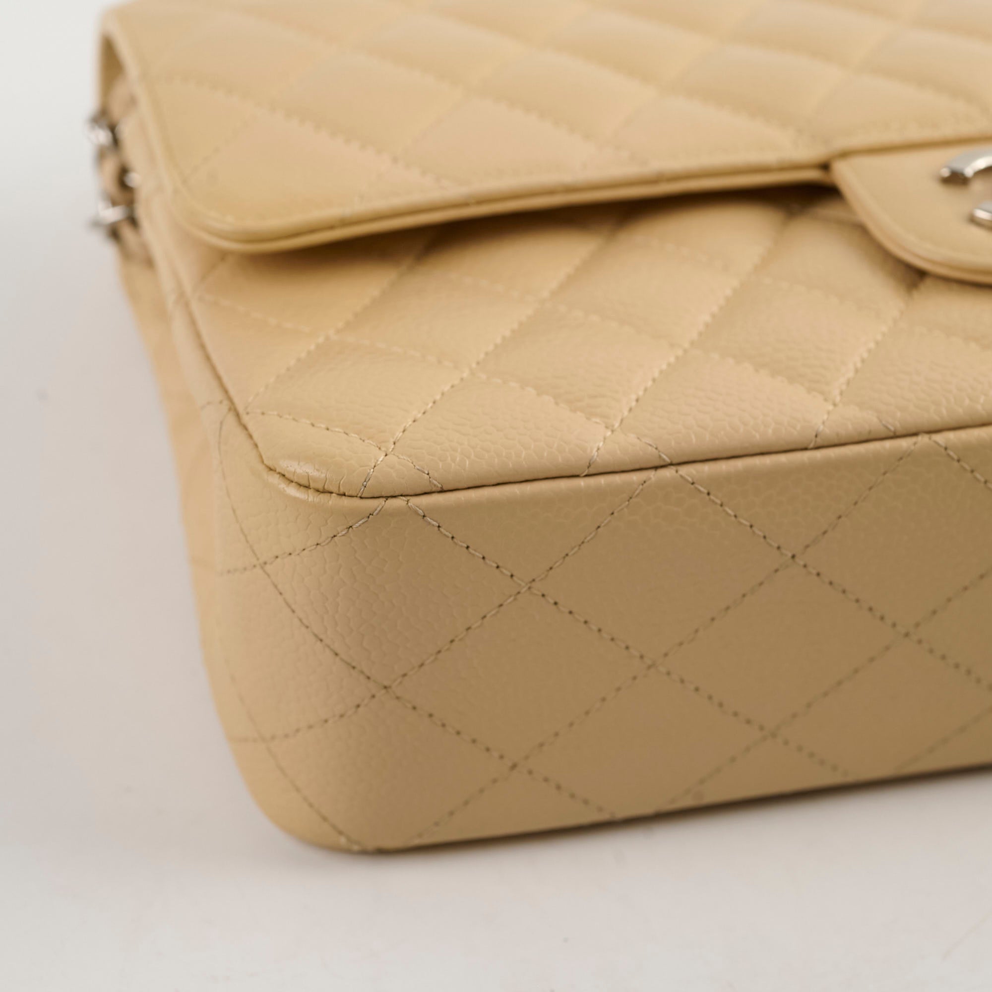 Chanel Medium/Large Caviar Double Classic Flap Bag in Beige - Luxury Handbag for Women, Perfect for Work, Parties & Everyday Use