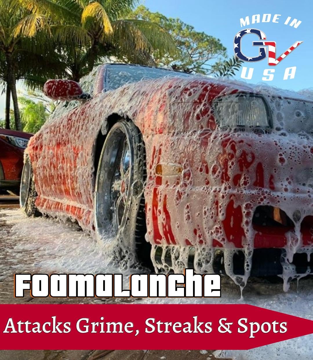 GV Automotive Foamalanche 16 oz Car Wash Soap - High Foam Formula for Foam Guns, Foam Cannons & Pressure Washers - Perfect for Deep Cleaning & Detailing