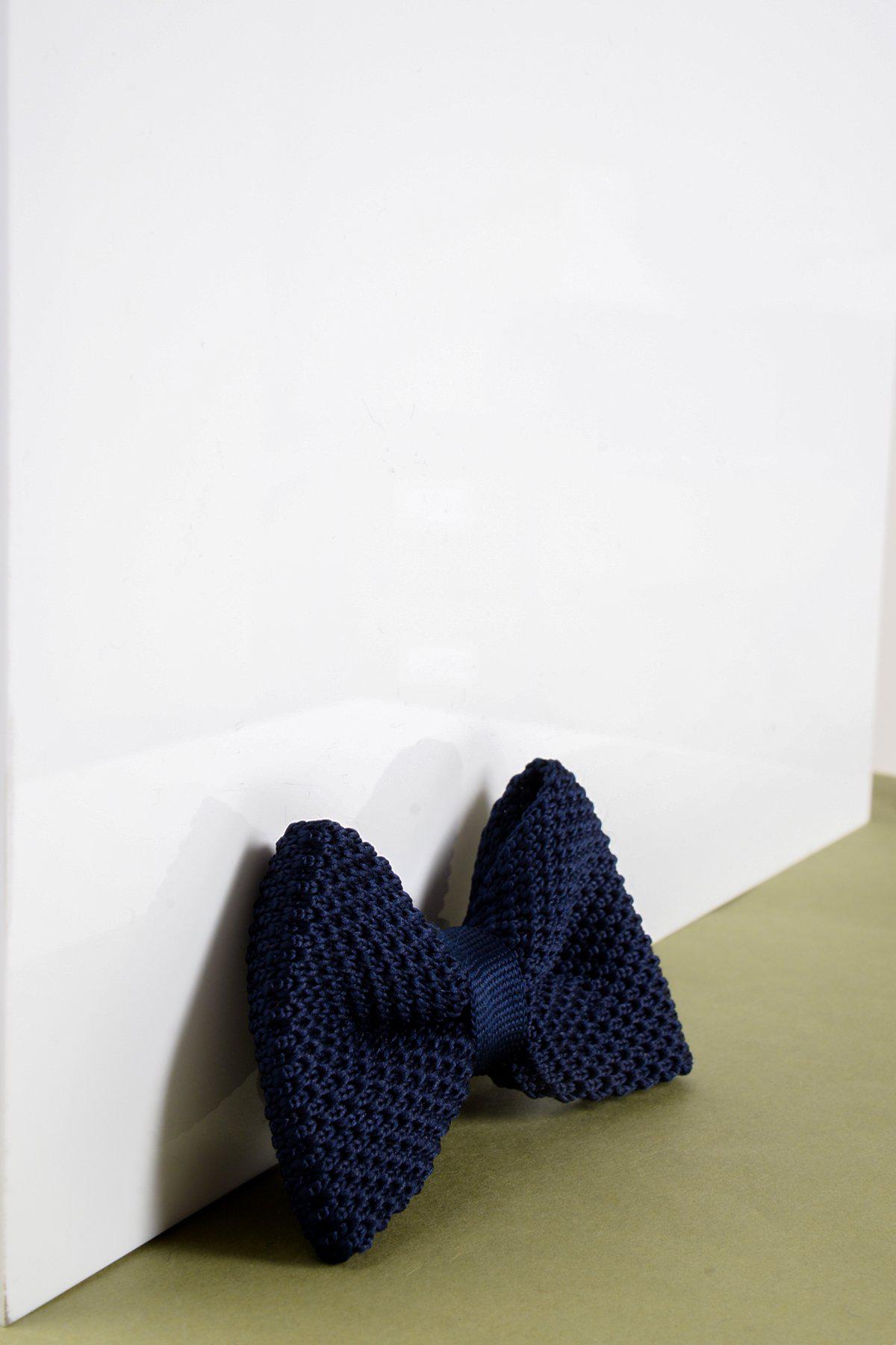 Navy Blue Knitted Bow Tie for Kids - Perfect for Birthday Parties, Weddings, and Formal Events