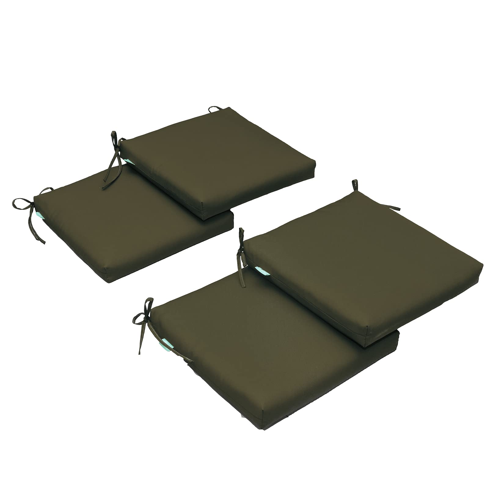 QILLOWAY 4-Pack Square Chair Cushions for Dining & Patio – 17x17x3 Inch All-Weather Indoor Outdoor Seat Pads (Sage Green) – Perfect for Kitchen, Garden, Deck, and Poolside Relaxation