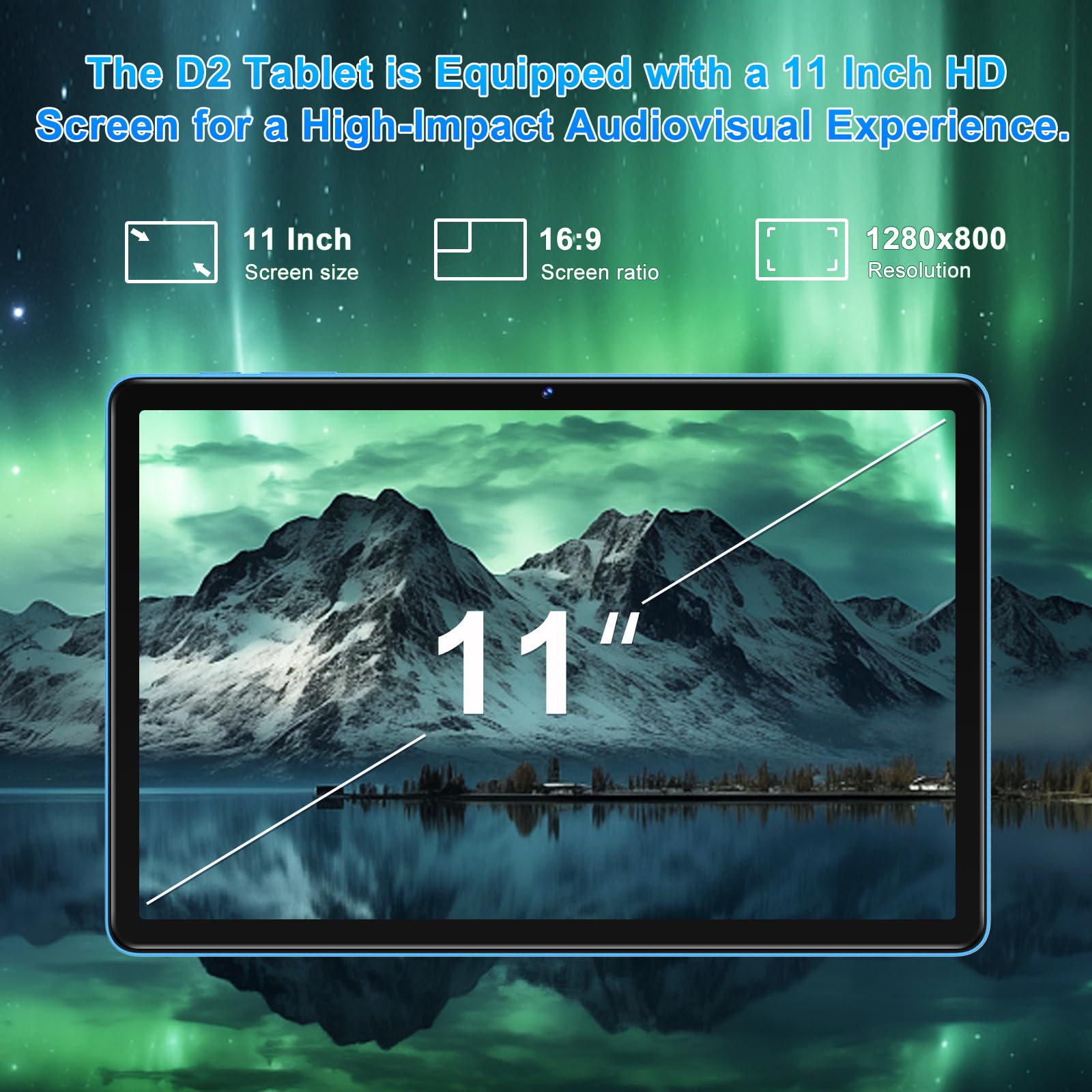 11 Inch Android 14 Tablet with Widevine L1, 8000mAh Battery & 18W Fast Charging, 13MP+5MP Dual Camera, 20GB RAM + 128GB ROM (Expandable to 1TB), 5G WiFi, GPS, Octa-Core 2.0GHz, Face ID, 1280x800 HD Display, Blue - Perfect for Streaming, Gaming & Remote Work
