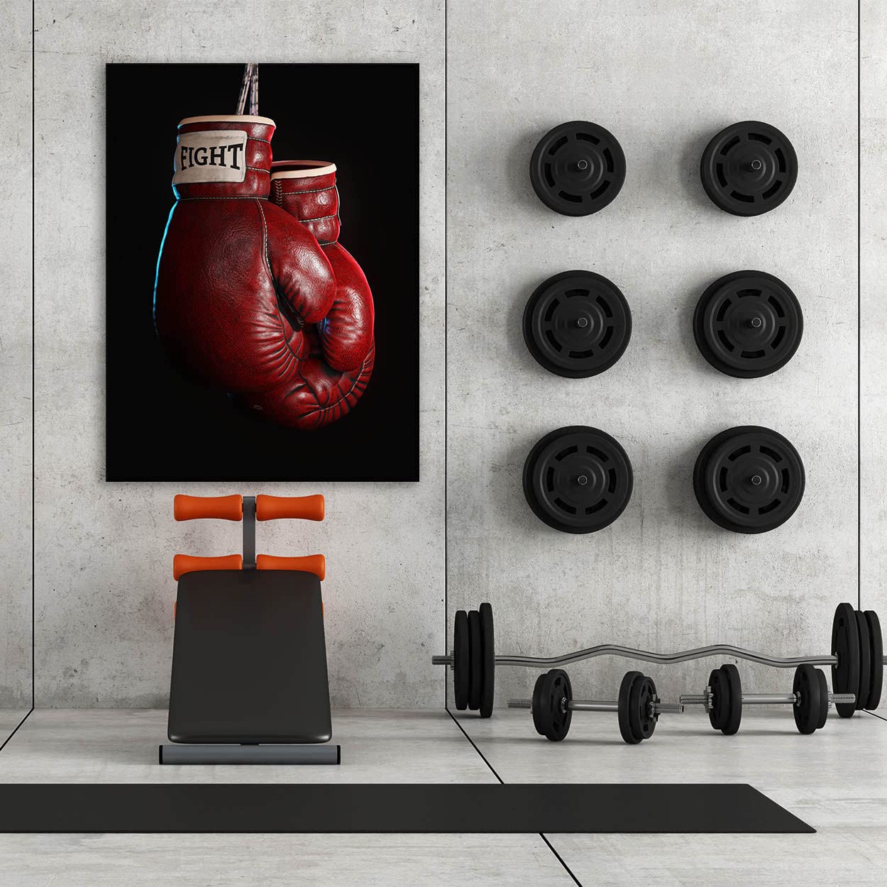 Boxing Gym Wall Art - Red Motivational Canvas Print for Home & Office Decor (30x40 Inches) | Perfect for Fitness Studios, Boxing Gyms & Sports Themed Rooms