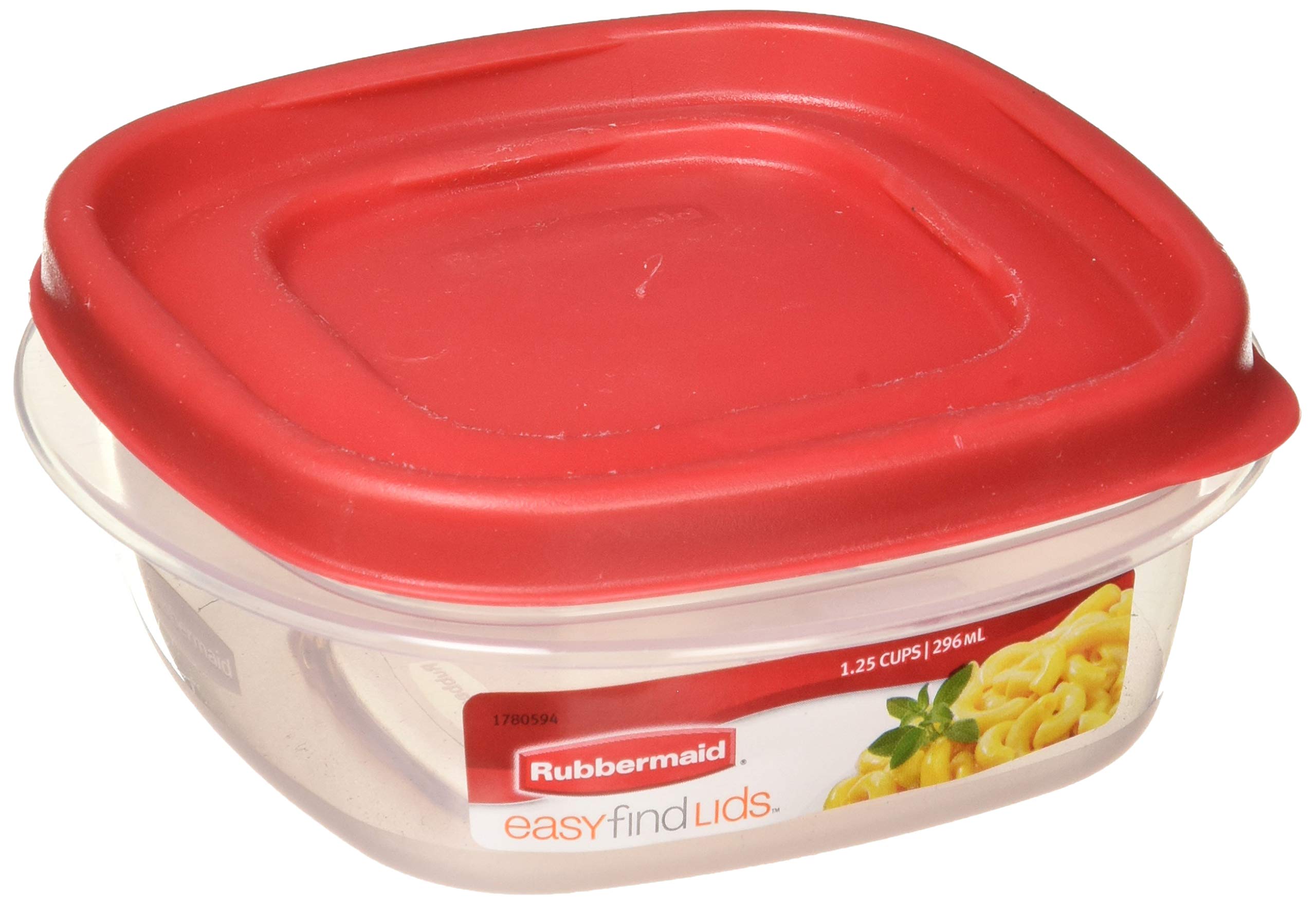 Rubbermaid Easy Find Lid 5-Cup Square Food Storage Containers (6-Pack) - Airtight, BPA-Free, Stackable for Pantry, Fridge & Meal Prep - Red