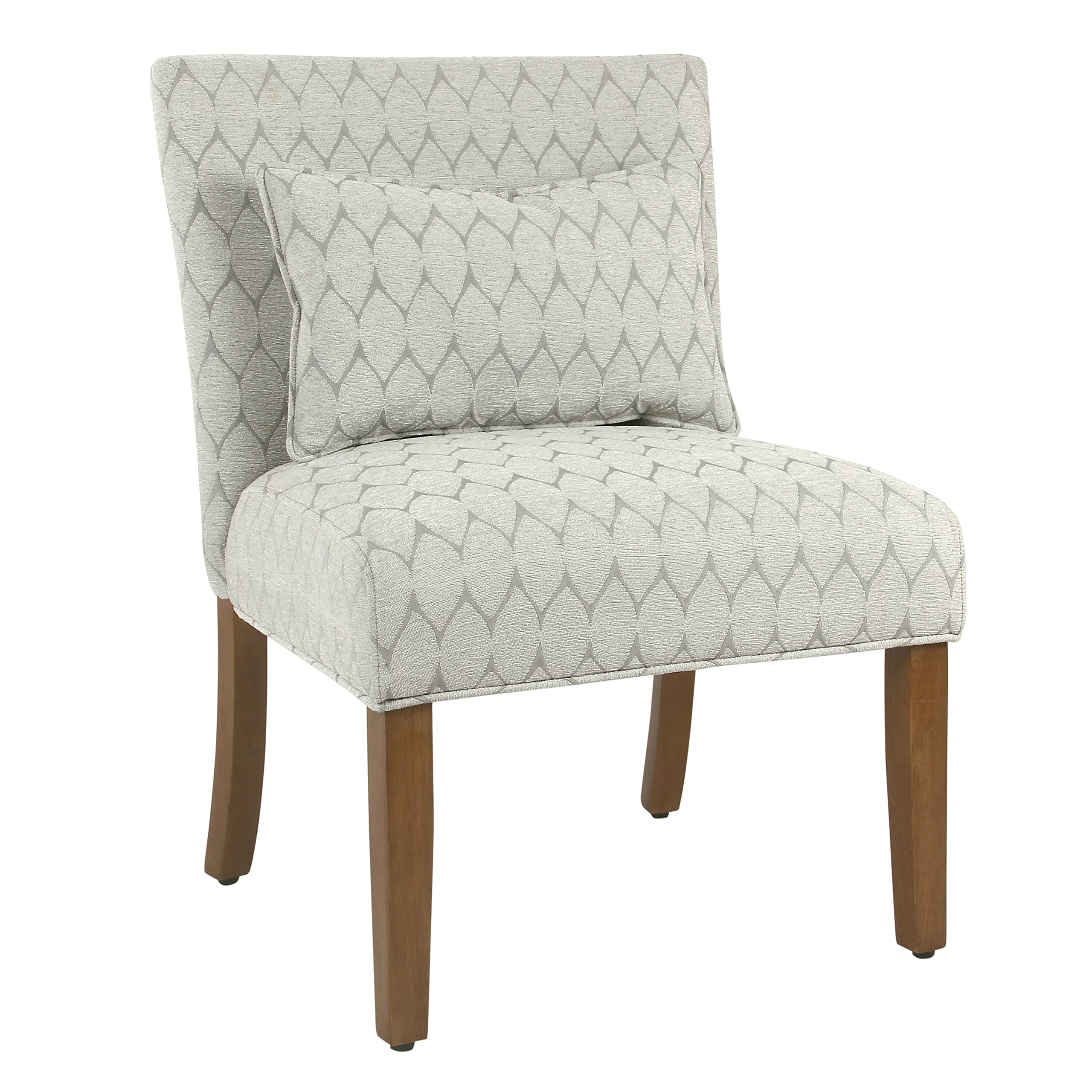 HomePop Parker Accent Chair with Pillow - Textured Gray Upholstered Living Room Chair for Small Spaces, Apartment Decor & Cozy Reading Nook