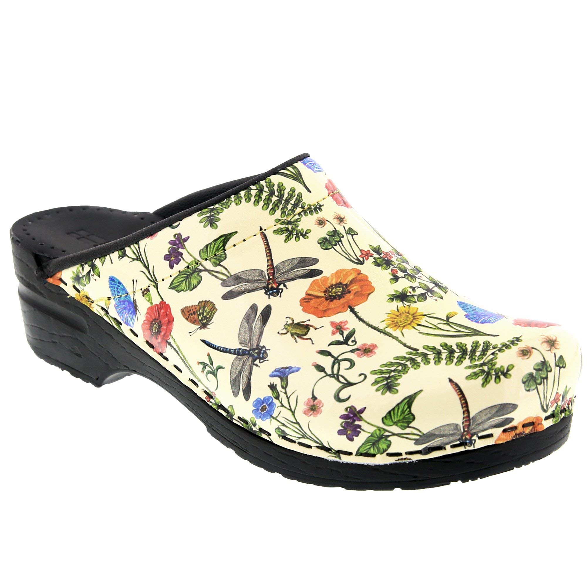 Bjork Women's PU Open Back Leather Clogs - Comfortable Slip-On Shoes for Casual Wear, Home, Office & Outdoor Walking