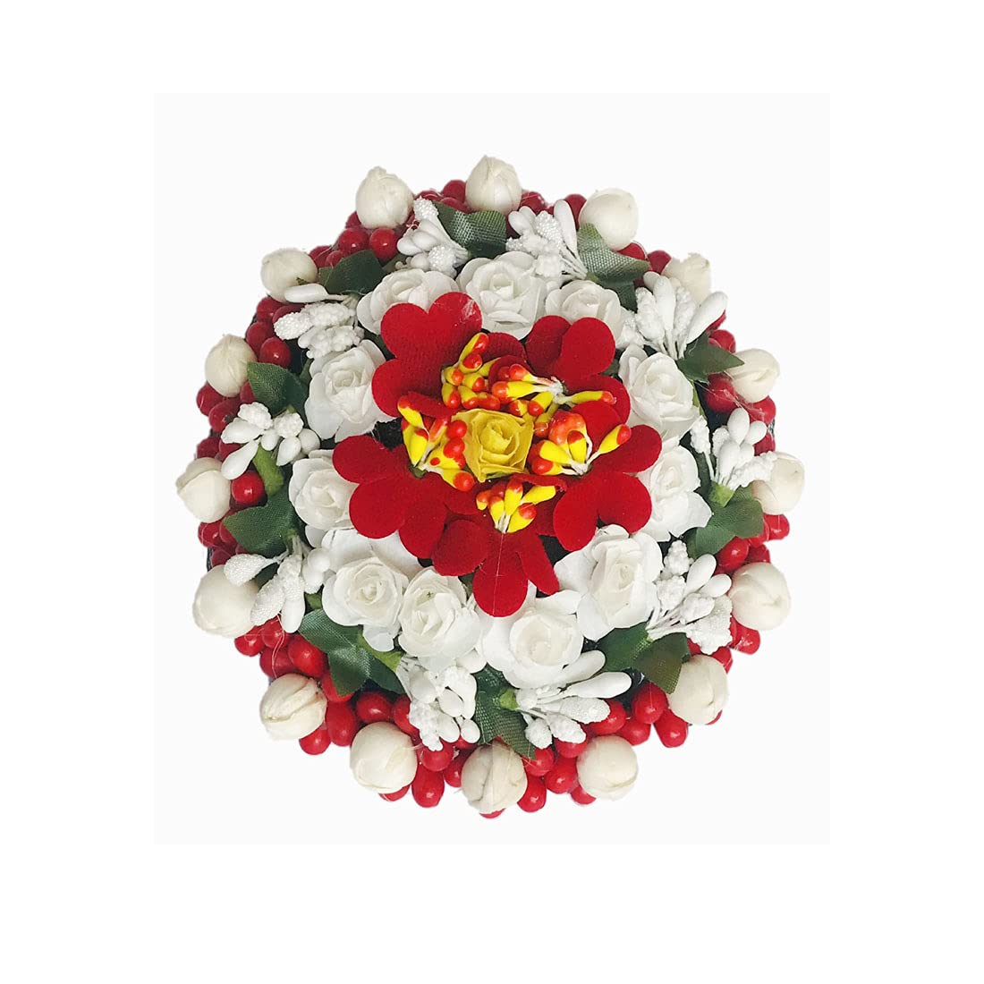 GadinFashion™ Floral Hair Jewelry for Girls - 6-Piece Hair Bun Gajra Set (Multicolor) - Perfect for Weddings, Parties & Indian Traditional Hairstyles