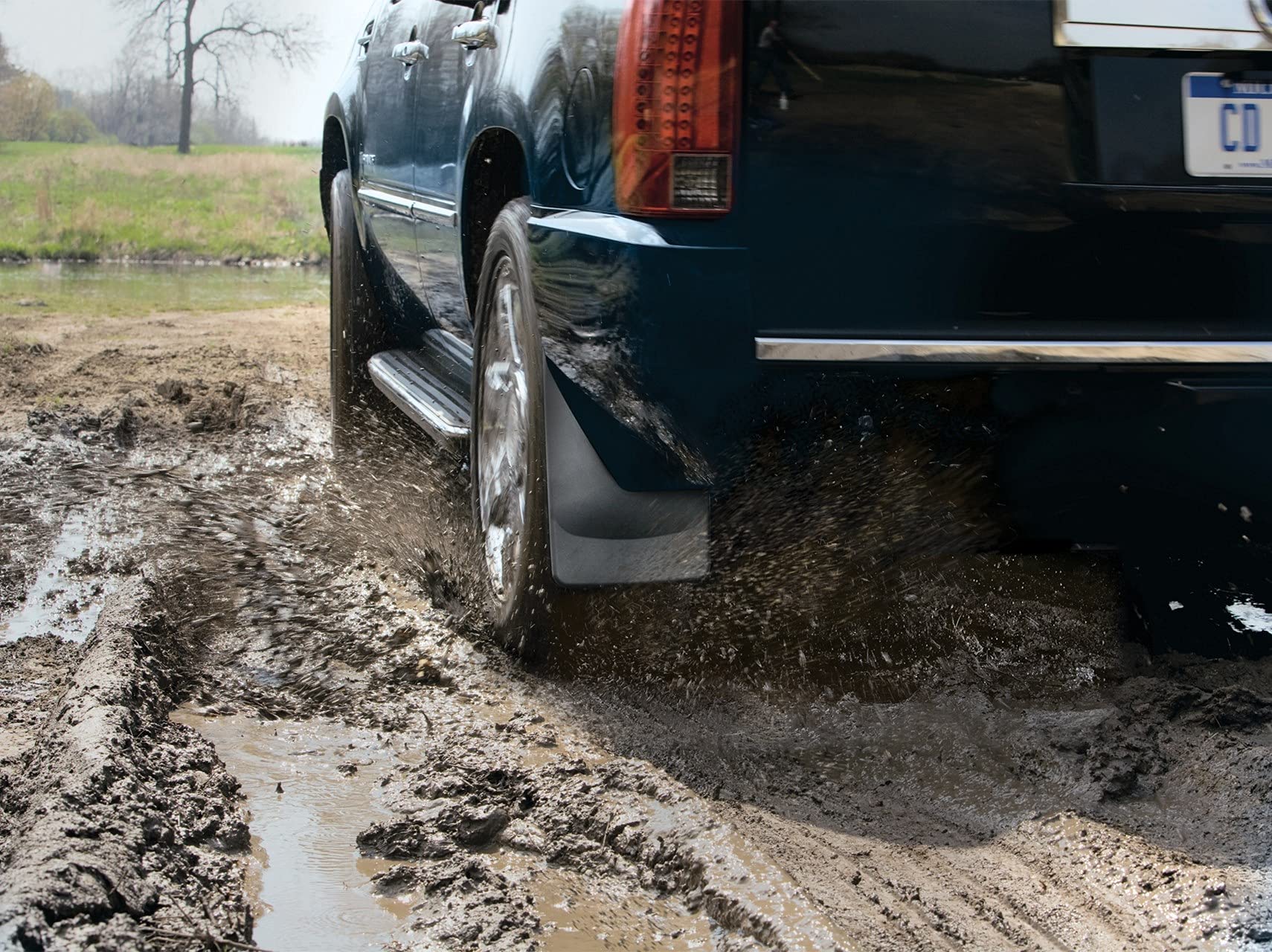 WeatherTech Custom No Drill Splash Guard Mud Flaps for Jeep Grand Cherokee - Front Pair (110123), Black - Durable Protection Against Road Debris & Mud for Off-Road & Daily Driving