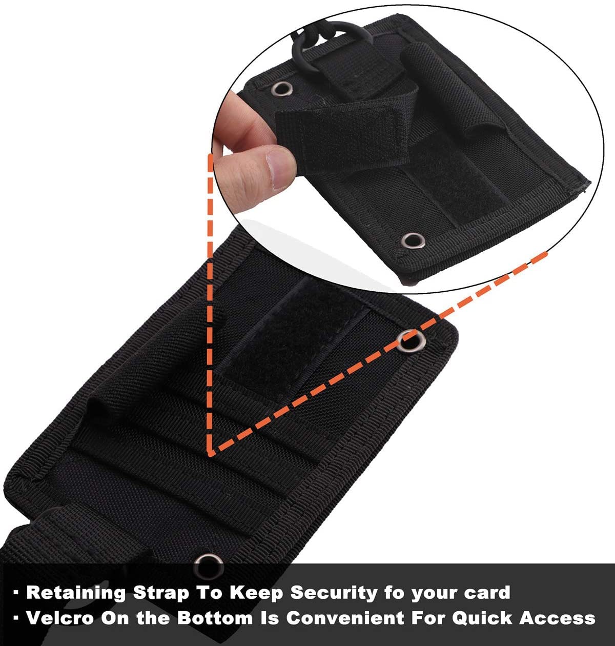 Tactical ID Card Holder with Hook - Credit Card Organizer Neck Lanyard & Key Ring for Badges | Perfect for Security Guards, Nurses, and Outdoor Enthusiasts