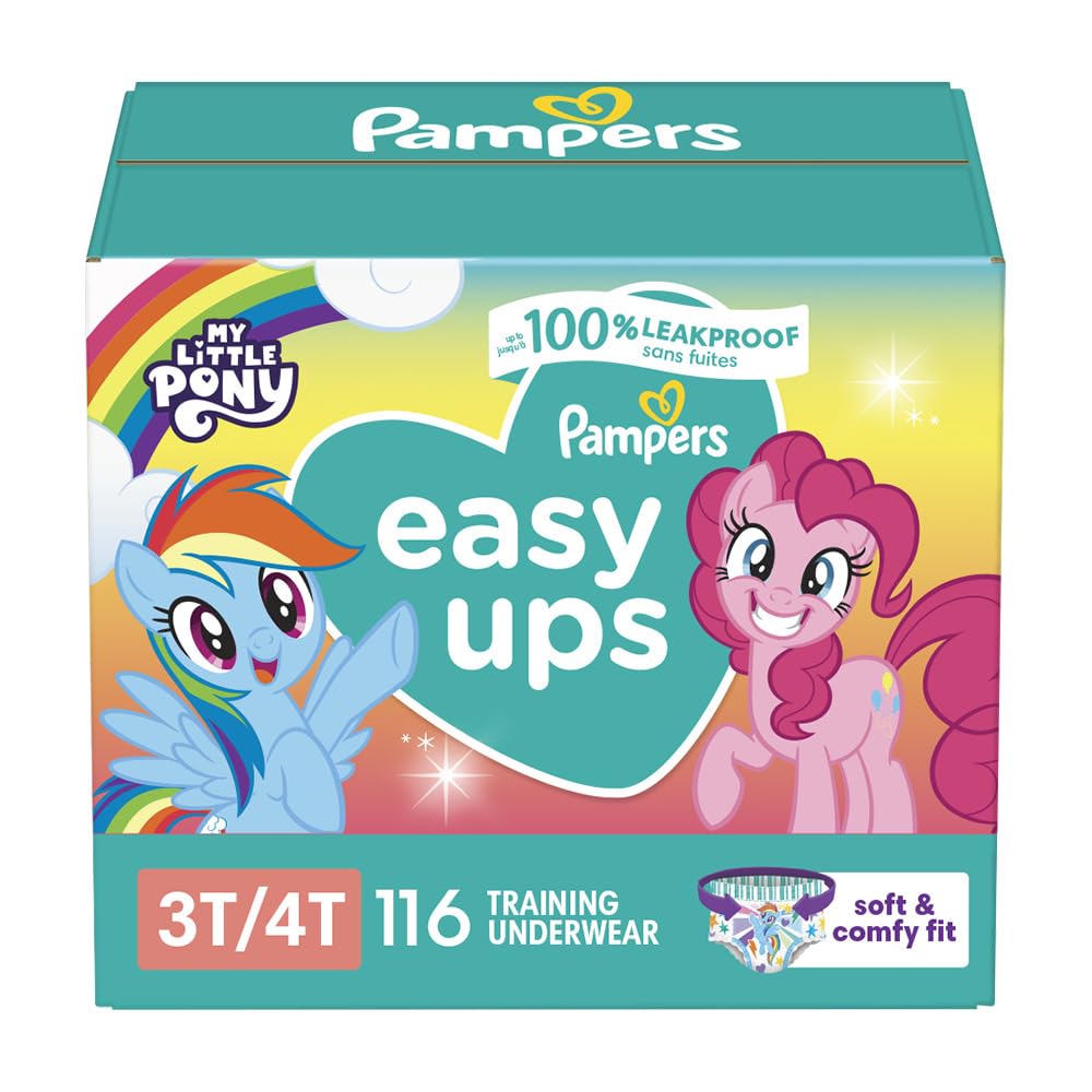 Pampers Easy Ups Pull-On Disposable Potty Training Underwear for Boys - Size 4 (2T-3T) - 132 Count Jumbo Pack - Leakproof & Comfortable for Daytime & Nighttime Use - Perfect for Toddler Potty Training at Home or Preschool