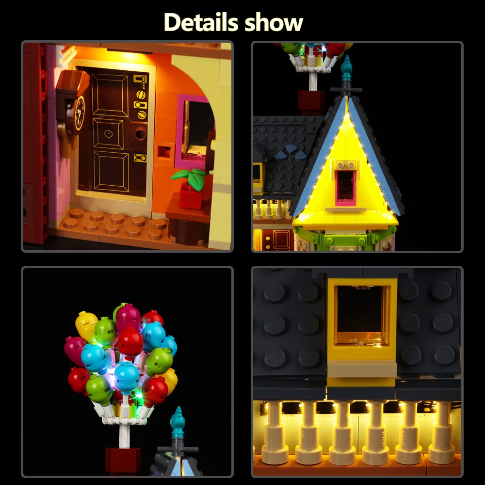 Kyglaring LED Lighting Kit for Lego 43217 Disney Pixar 'Up' House Building Blocks Set - Classic Version (No Bricks Included) - Perfect for Enhancing Model Display & Nighttime Decoration
