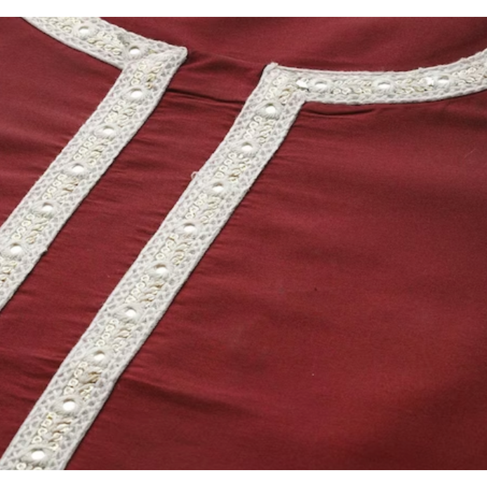 Elegant Maroon Kurta with Mirror Work & Printed Trousers Set - Indian Party Wear for Women | Perfect for Festivals, Weddings & Special Occasions