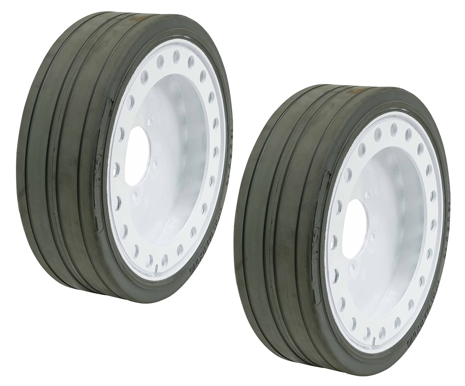 Mytee Products (2 Pack) 16x5x12 SkyJack Scissor Lift Tires with Brake - Compatible with Models SJIII3220, SJIII3226, SJIII4620, SJIII4626, SJIII4632 - Non-Marking Wheel Assembly for Warehouse & Construction Equipment Maintenance