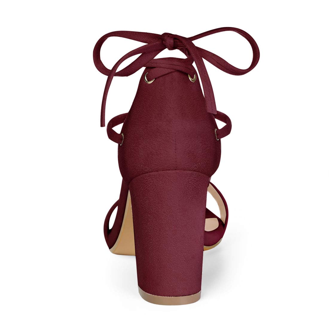 Allegra K Women's Strappy Tie-Up Chunky High Heel Sandals - Comfortable Summer Dress Shoes for Weddings, Parties & Night Out