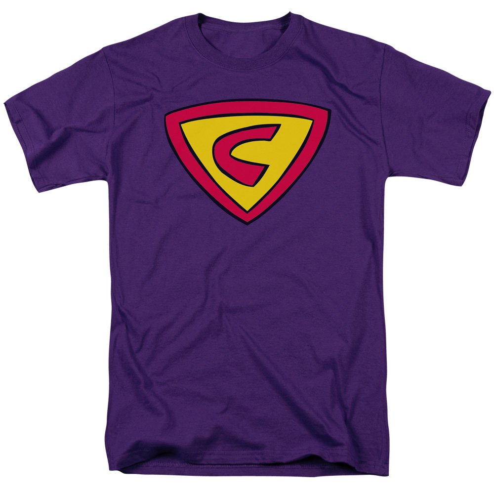 Supercow Logo Adult T-Shirt - Official Cartoon Network Cow and Chicken Series Graphic Tee - Purple Cotton Shirt for Men & Women - Perfect for Cosplay, Comic Con, and Cartoon Lovers