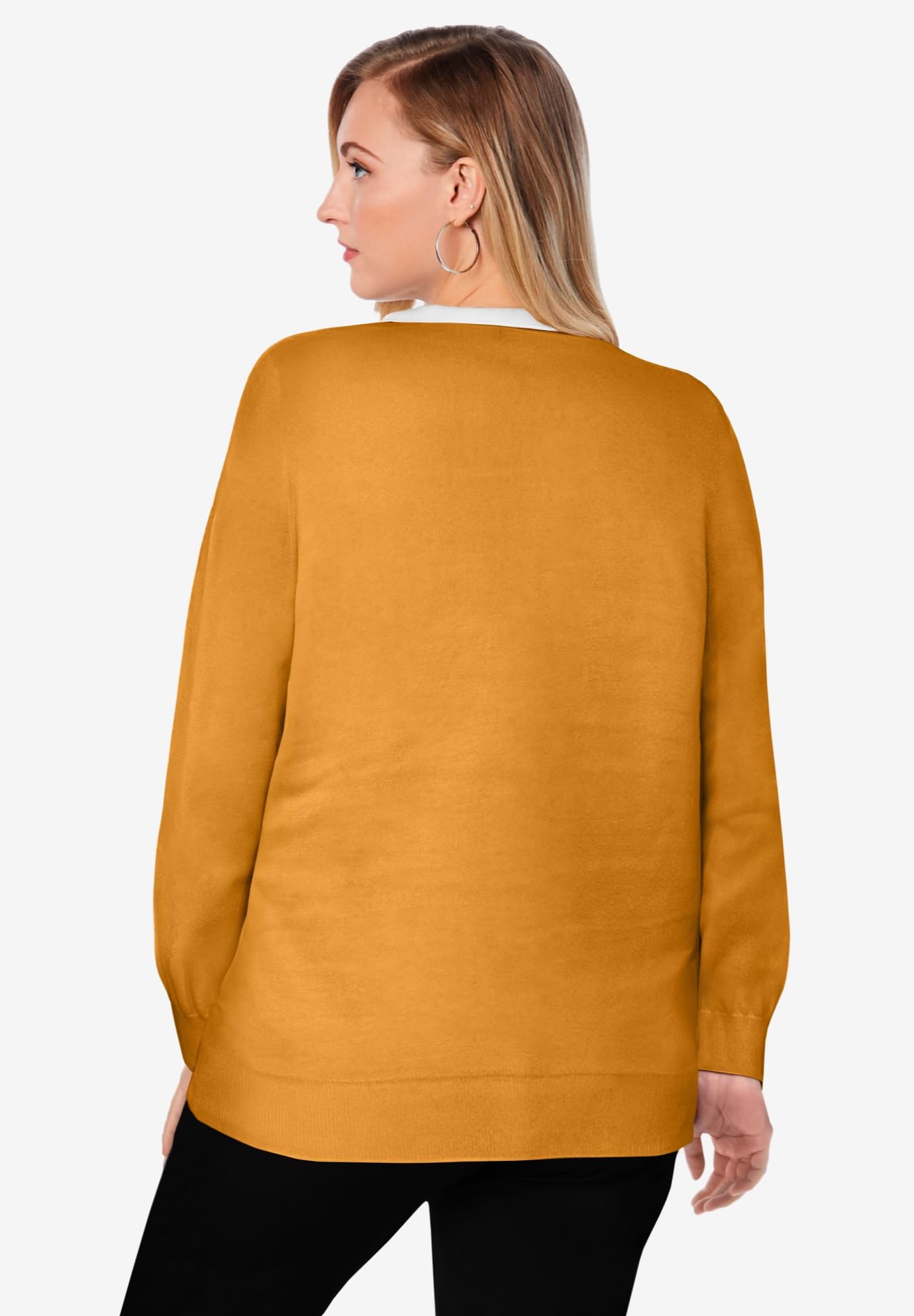 Jessica London Plus Size Tie-Neck Sweater for Women - Office & Casual Wear