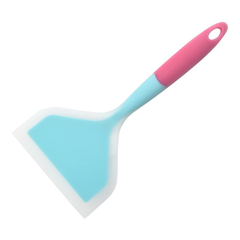 XQSSB 12-Piece Silicone Cooking Utensil Set - Heat Resistant & BPA-Free Kitchen Tools with Food-Grade Silicone Heads - Safe for Nonstick Cookware (Blue, Pink) - Perfect for Baking, Frying, Stirring & Everyday Cooking