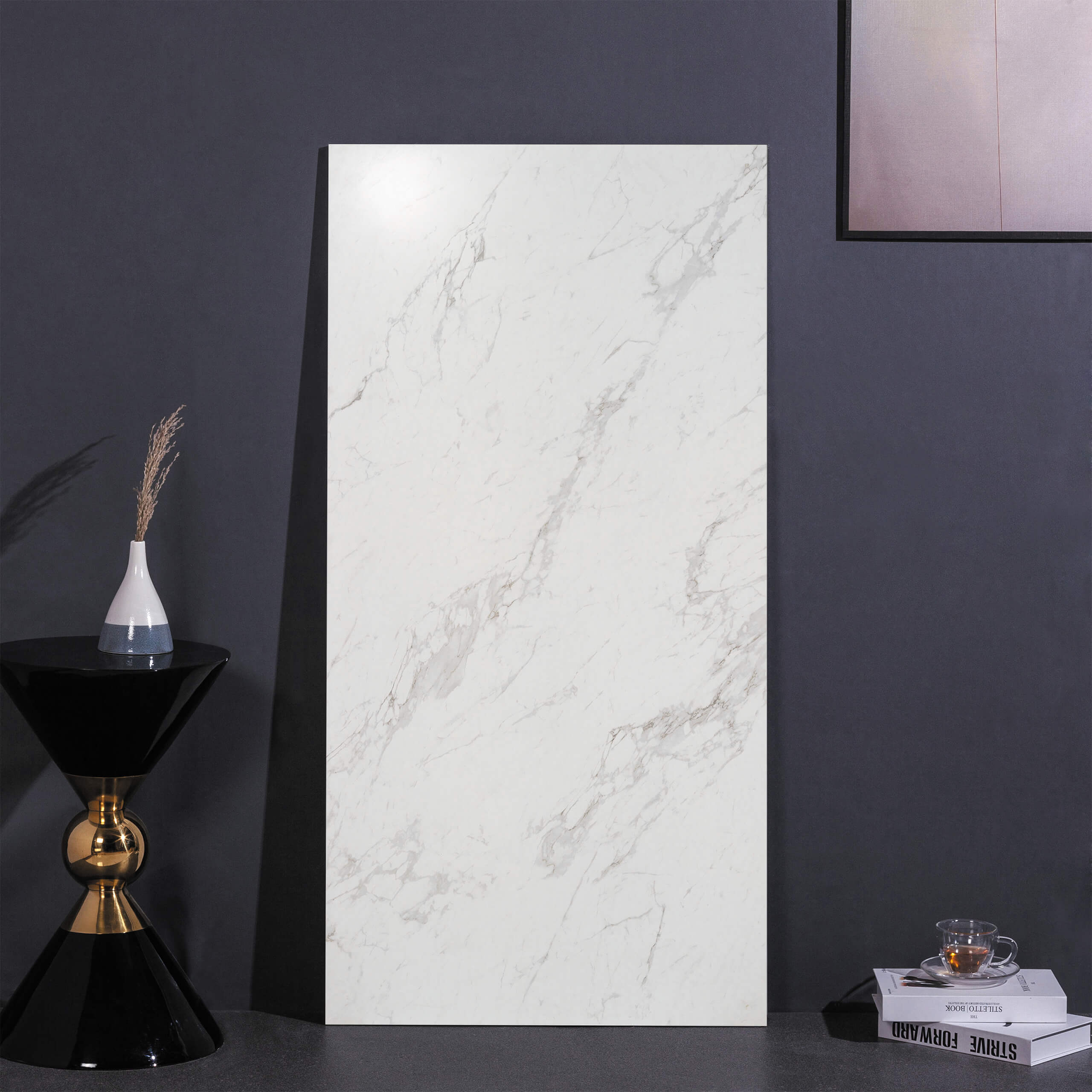 Premium Snow White Marble Slab 1500x750mm Honed Finish - Perfect for Kitchen Countertops, Bathroom Vanities & Luxury Flooring