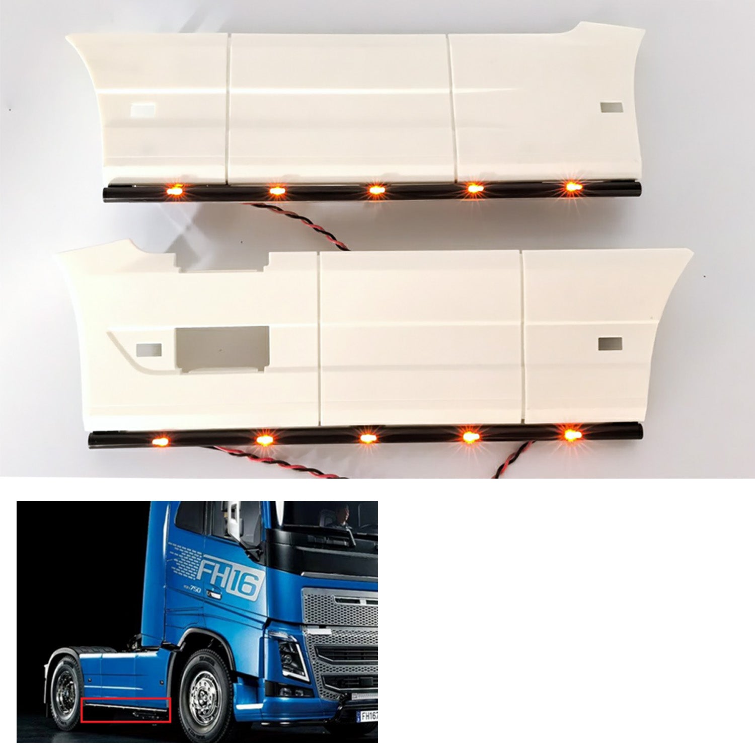 LED Side Light Board Bottom Lamp PCB for 1/14 RC Tractor Car 56375 FHL16 XL 750 Remote Control Model - DIY Upgrade for RC Cars, Trucks & Construction Vehicles - Perfect for Night Racing and Off-Road Adventures