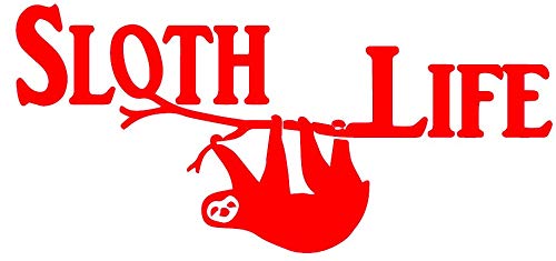 2 Pack Sloth Life Vinyl Decals - 'Kick Back & Relax' Green Die-Cut Stickers for Cars, Laptops, Windows - Perfect for Home, Office & Gifts (HGC3040)